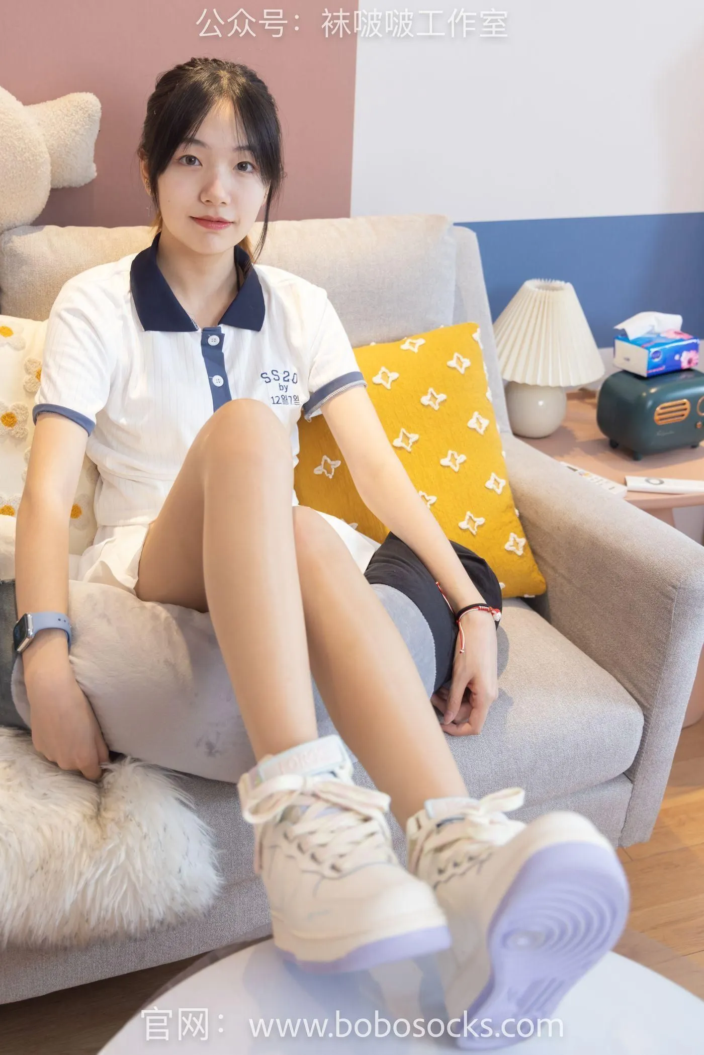 [BoBoSocks袜啵啵]NO.096 小甜豆-板鞋、白棉袜、油亮肉丝 [145P]插图5